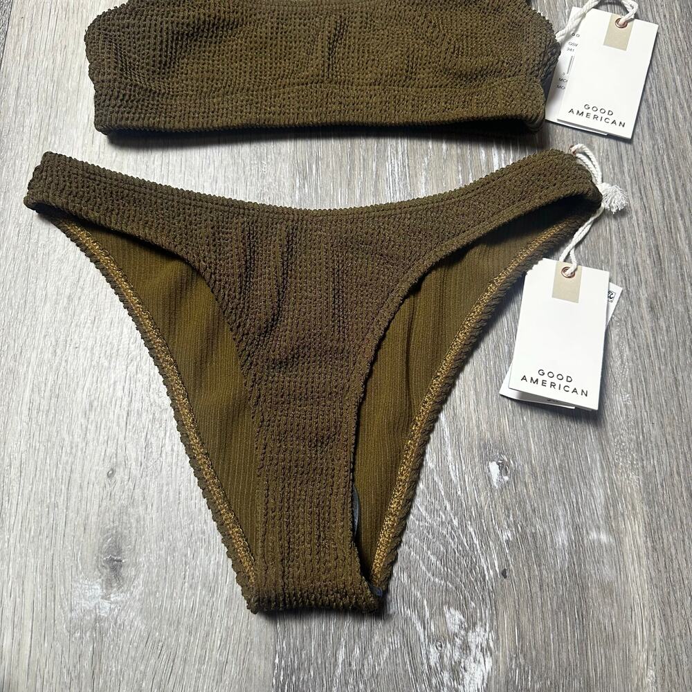 Good American Bikini Swimsuit Mocha NEW - Picture 6 of 7
